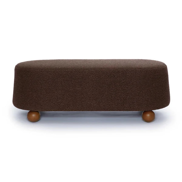 Jaine Brown Boucle Large Ottoman | BeBoldFurniture
