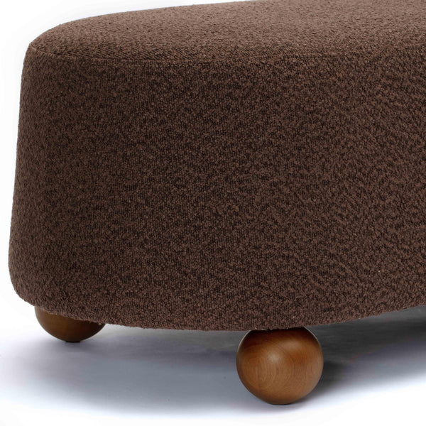 Jaine Brown Boucle Large Ottoman | BeBoldFurniture