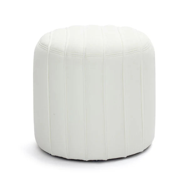 Pouch Cream Chenille Ottoman | BeBoldFurniture