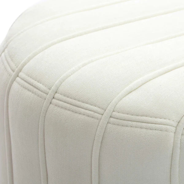 Pouch Cream Chenille Ottoman | BeBoldFurniture