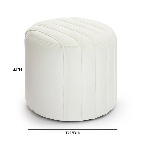 Pouch Cream Chenille Ottoman | BeBoldFurniture