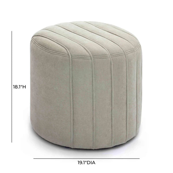 Pouch Mint Green Chenille Ottoman | BeBoldFurniture