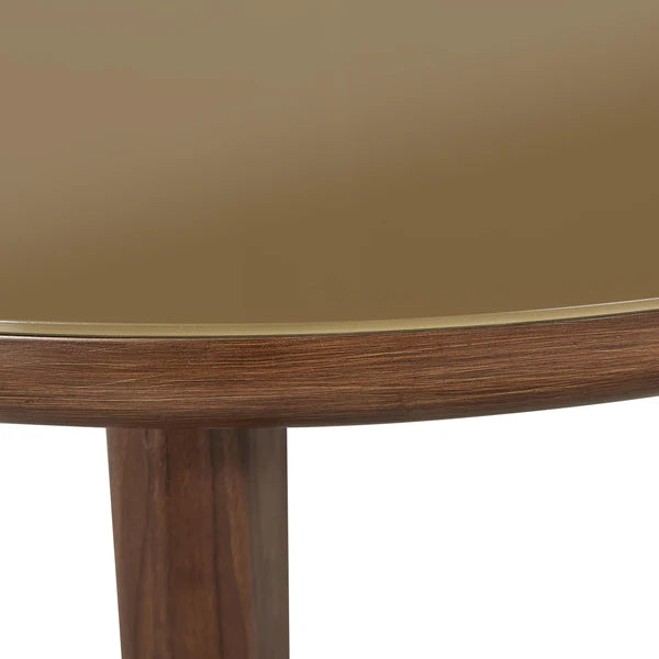 Oani Walnut and Glass Round Coffee Table | BeBoldFurniture