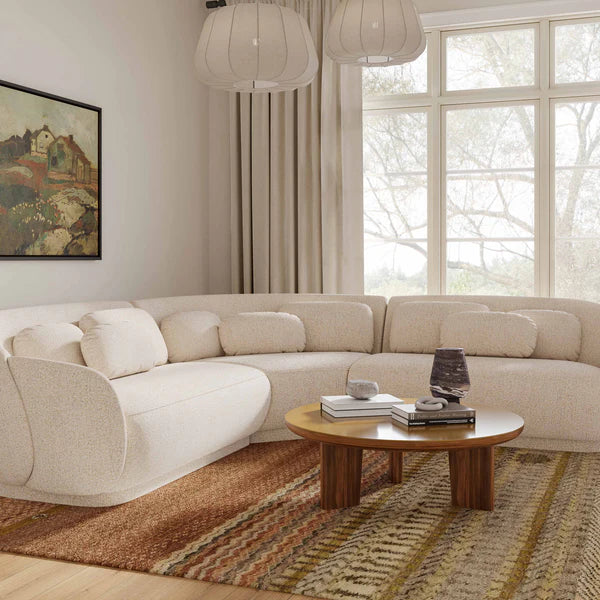 Oani Walnut and Glass Round Coffee Table | BeBoldFurniture