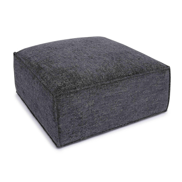 Mindy Charcoal Chenille Basketweave Ottoman | BeBoldFurniture