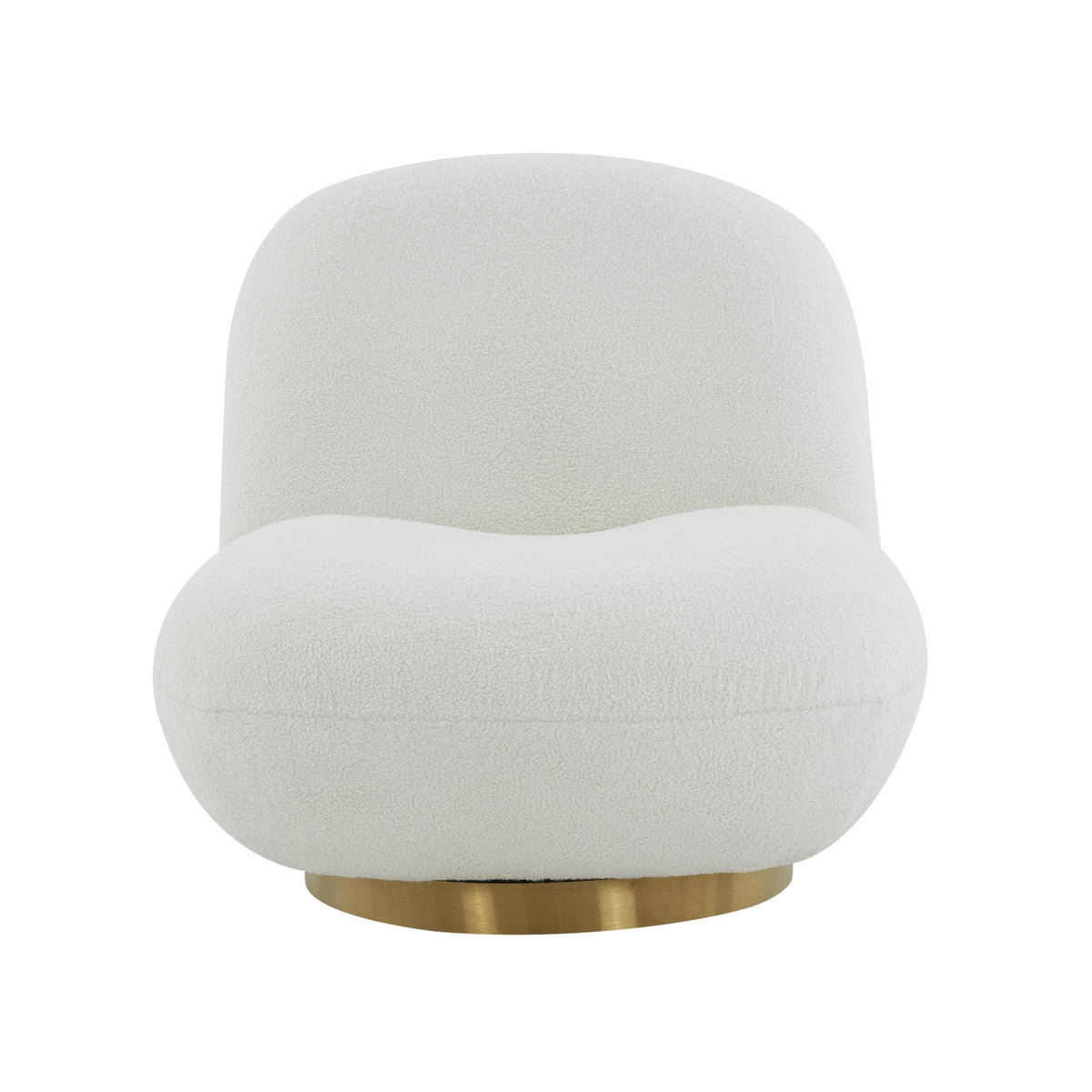 Emily White Boucle Swivel Chair | BeBoldFurniture