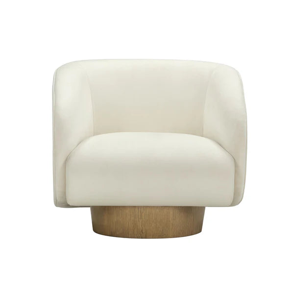 Presley Cream Velvet Swivel Accent Chair | BeBoldFurniture