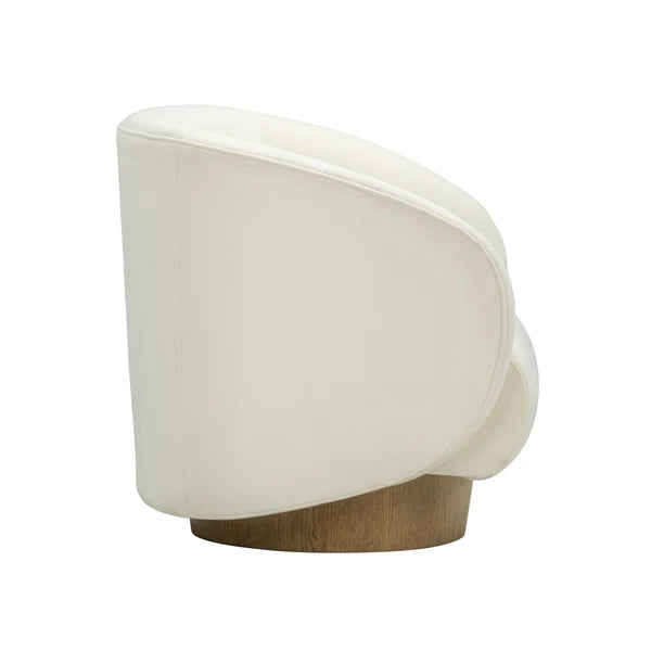 Presley Cream Velvet Swivel Accent Chair | BeBoldFurniture