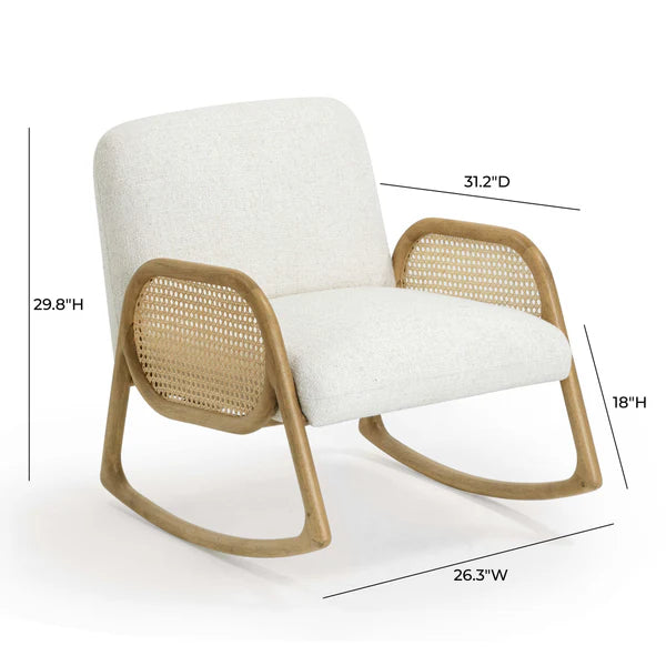 Bonney Cream Performance Fabric Rocking Chair | BeBoldFurniture