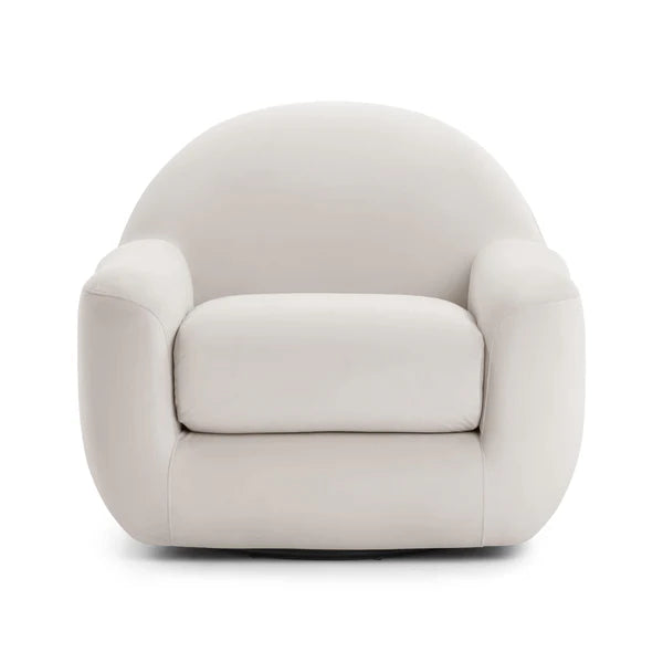 Tiago Cream Velvet Swivel Chair | BeBoldFurniture