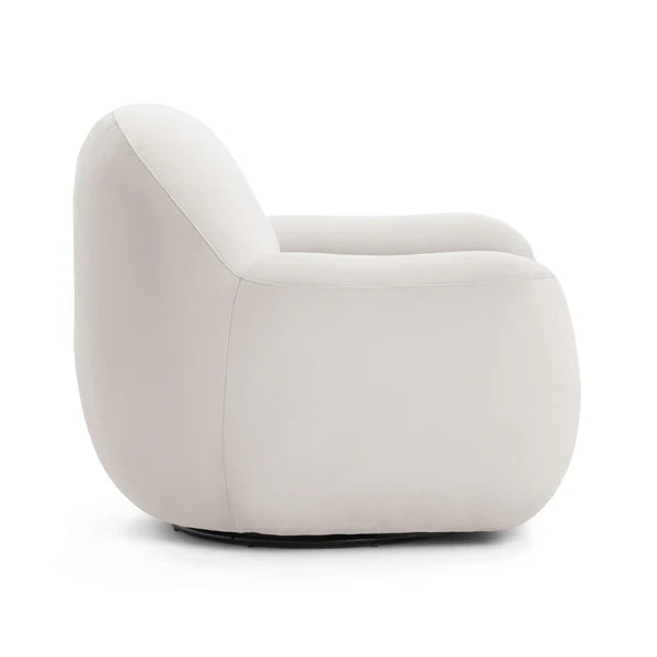Tiago Cream Velvet Swivel Chair | BeBoldFurniture