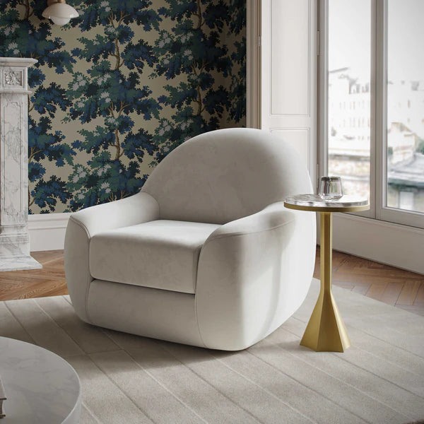 Tiago Cream Velvet Swivel Chair | BeBoldFurniture