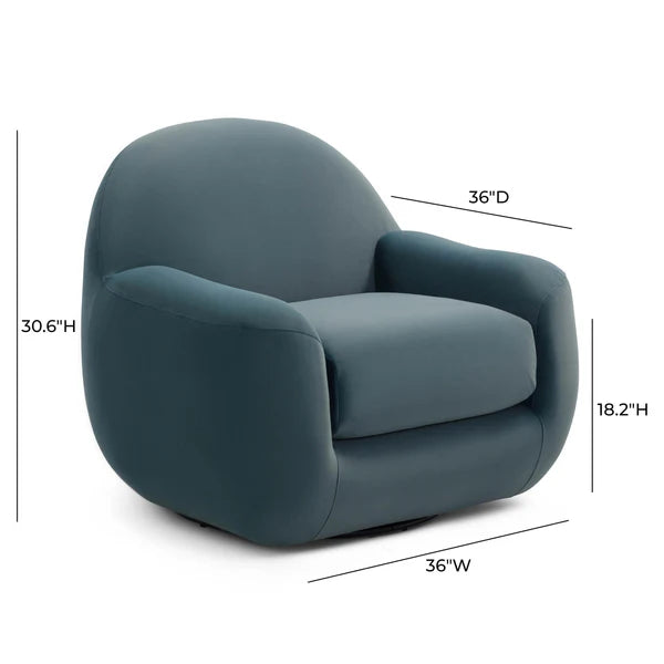 Tiago Dark Teal Velvet Swivel Chair | BeBoldFurniture
