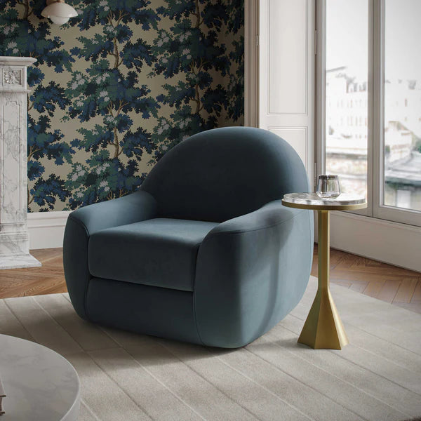 Tiago Dark Teal Velvet Swivel Chair | BeBoldFurniture