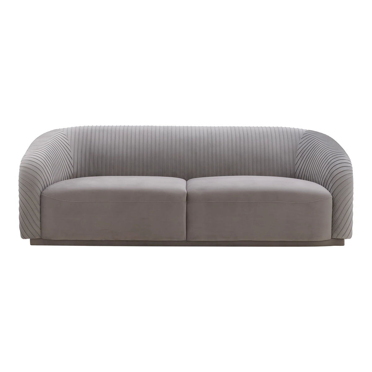 Yara Pleated Grey Velvet Sofa by Inspire Me! Home Decor | BeBoldFurniture