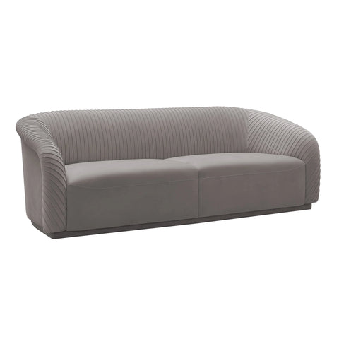 Yara Pleated Grey Velvet Sofa by Inspire Me! Home Decor | BeBoldFurniture