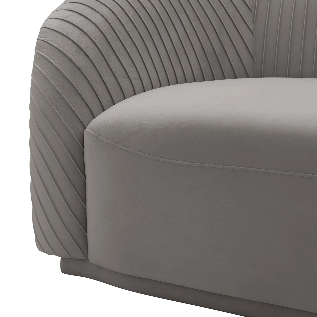 Yara Pleated Grey Velvet Sofa by Inspire Me! Home Decor | BeBoldFurniture