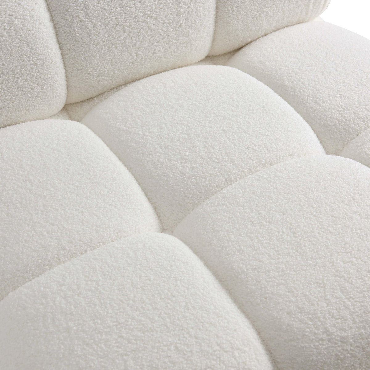 Calliope Cream Vegan Shearling Modular Armless Chair | BeBoldFurniture