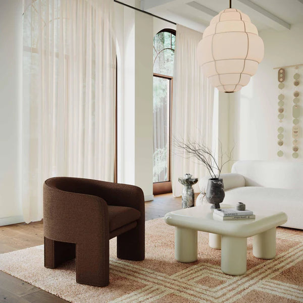 Marla Chocolate Brown Boucle Accent Chair | BeBoldFurniture