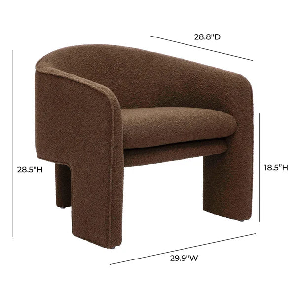 Marla Chocolate Brown Boucle Accent Chair | BeBoldFurniture