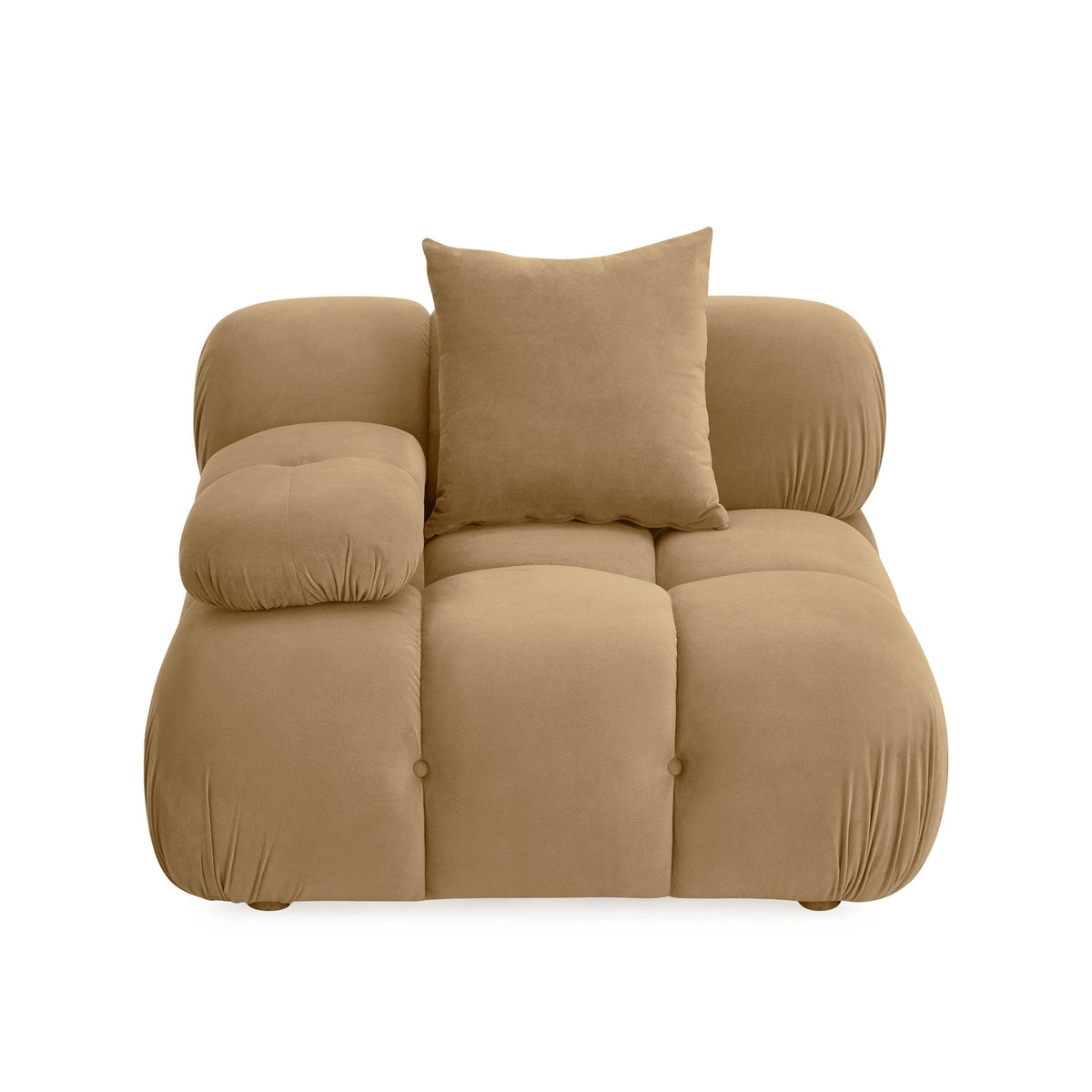 Calliope Cafe Au Lait Performance Velvet Modular Corner Chair | BeBoldFurniture