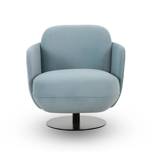 Solange Blue Shadow Velvet Swivel Chair | BeBoldFurniture