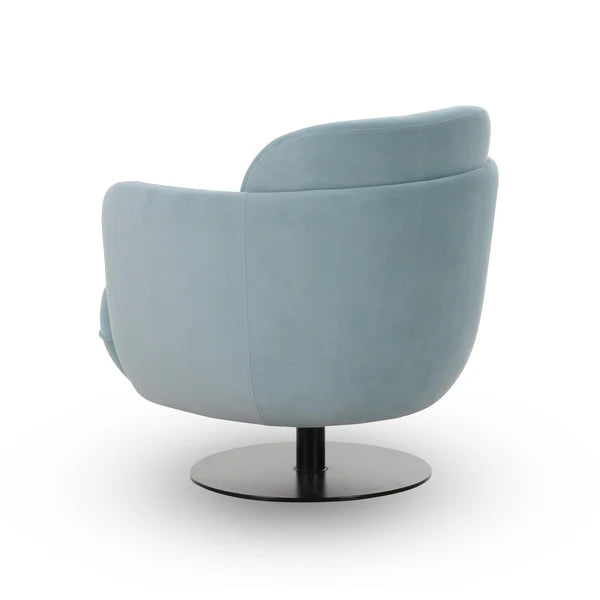 Solange Blue Shadow Velvet Swivel Chair | BeBoldFurniture