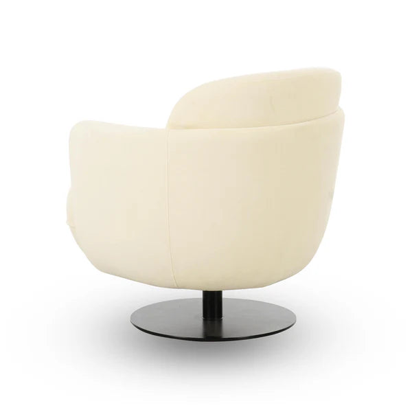 Solange Cream Velvet Swivel Chair | BeBoldFurniture
