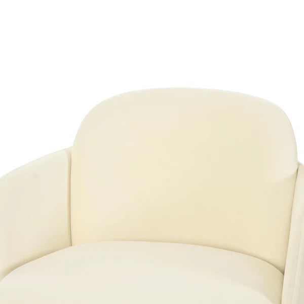 Solange Cream Velvet Swivel Chair | BeBoldFurniture