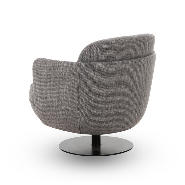 Solange Grey Textured Weave Swivel Chair | BeBoldFurniture