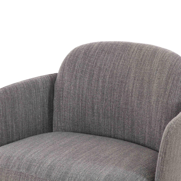 Solange Grey Textured Weave Swivel Chair | BeBoldFurniture