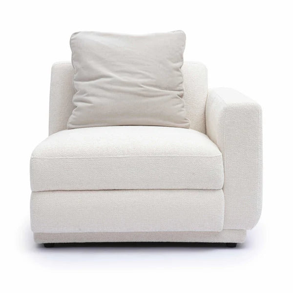 Perry Cream Chenille Modular RAF Corner Chair | BeBoldFurniture