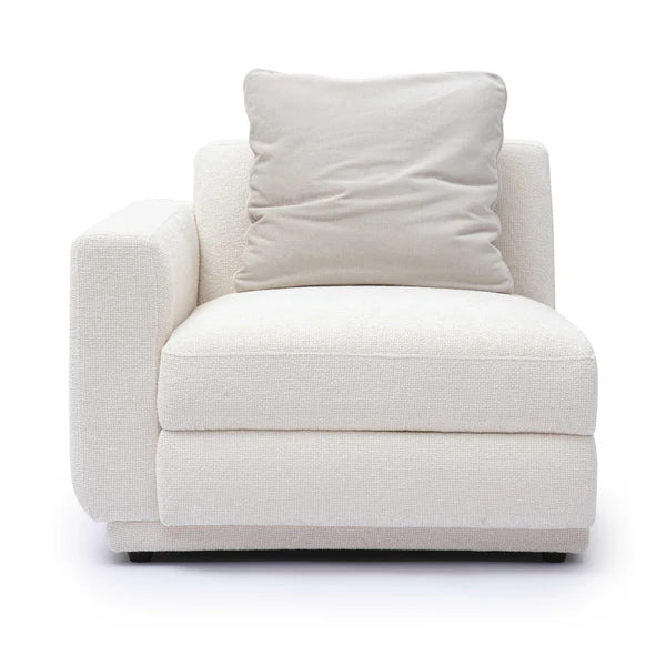 Perry Cream Chenille Modular LAF Corner Chair | BeBoldFurniture