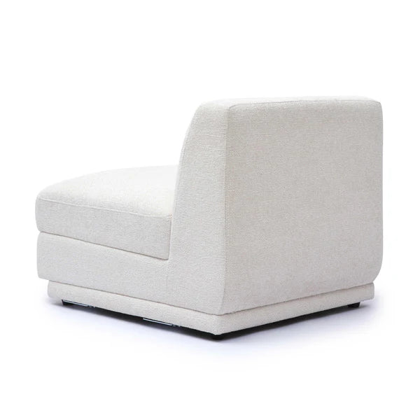 Perry Cream Chenille Modular Armless Chair | BeBoldFurniture