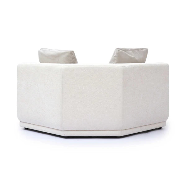 Perry Cream Chenille Modular Wedge Corner Chair | BeBoldFurniture