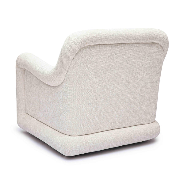 Charli Cream Basketweave Chenille Swivel Chair | BeBoldFurniture