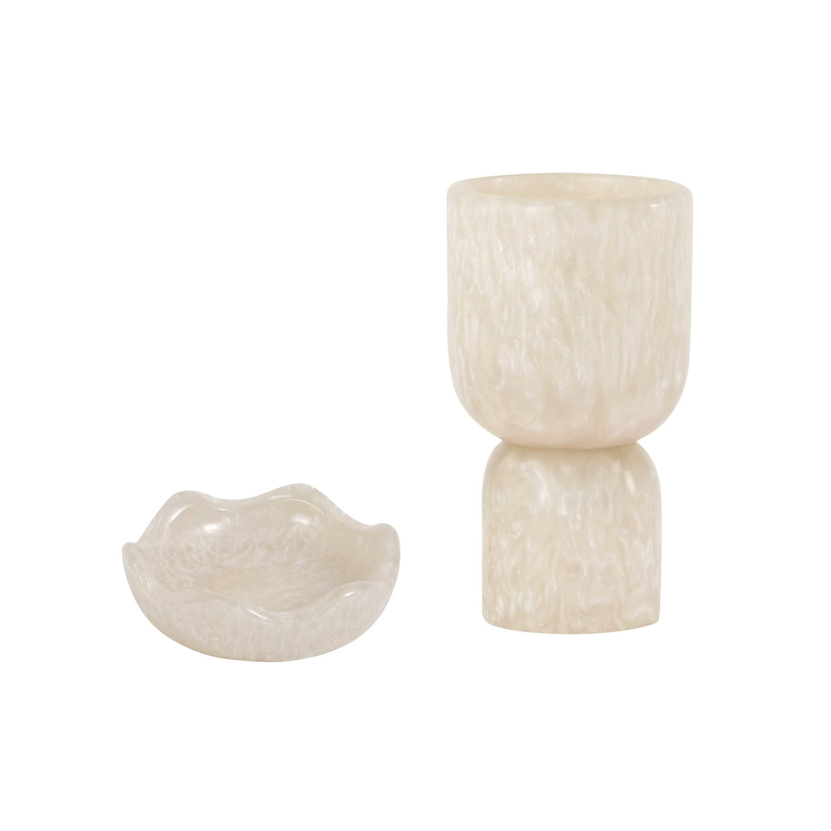 Platform Tan Swirl Resin Kiddush Cup | BeBoldFurniture
