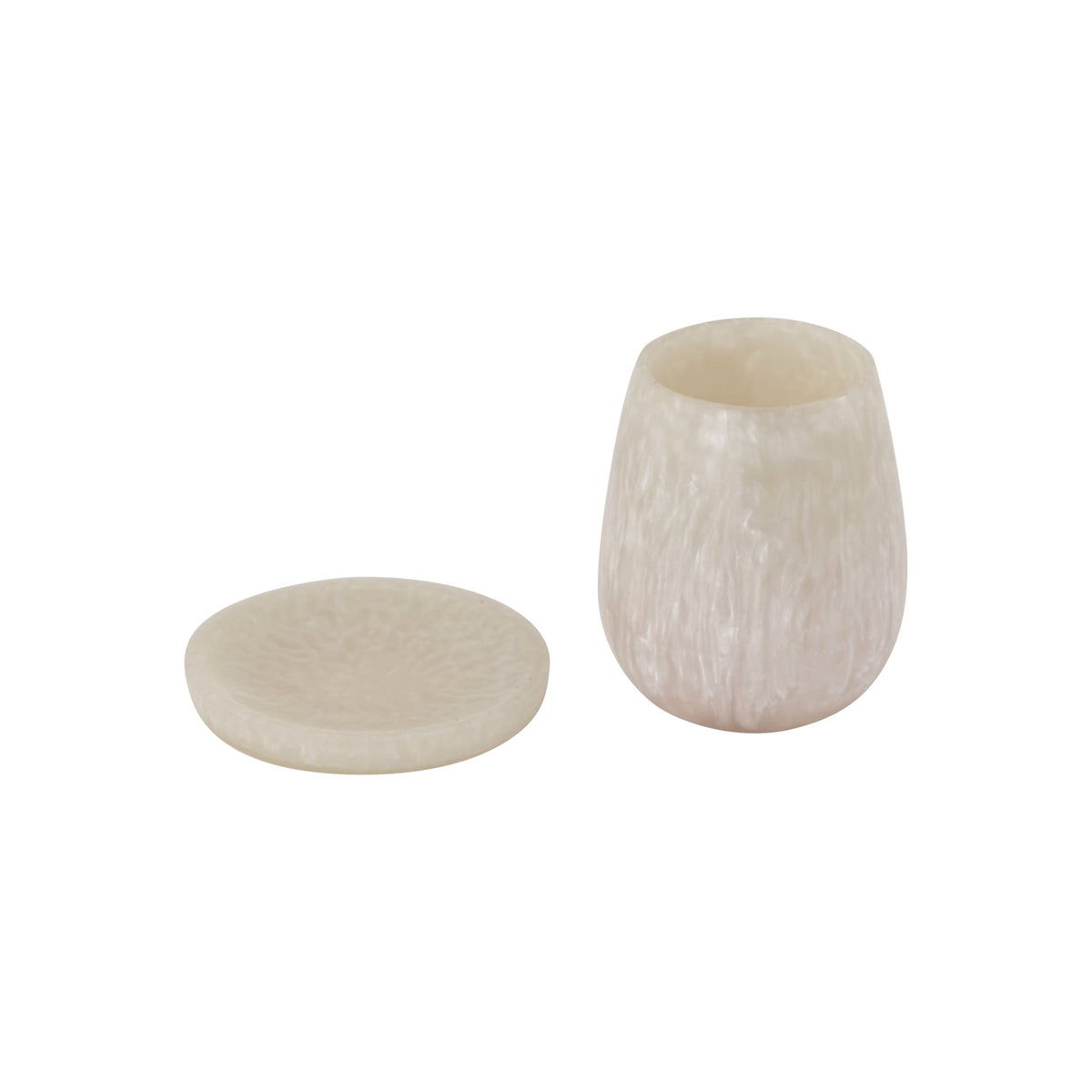 Rounded Tan Swirl Resin Kiddush Cup | BeBoldFurniture