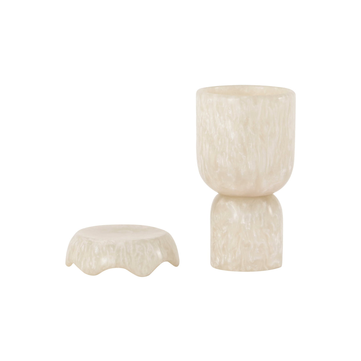 Platform Tan Swirl Resin Kiddush Cup | BeBoldFurniture