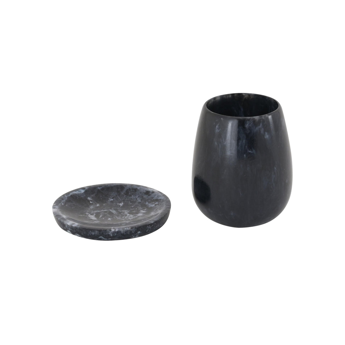 Rounded Black Swirl Resin Kiddush Cup | BeBoldFurniture