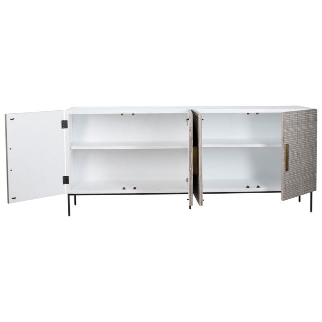 Miguel Sideboard White with Light Grey Wash | BeBoldFurniture