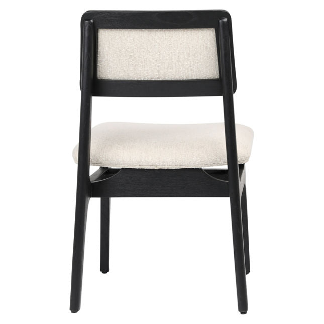 Silva Dining Chair Off White Boucle and Black | BeBoldFurniture