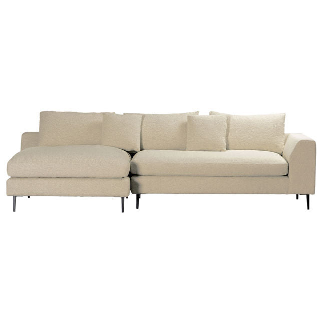 Amison Chaise Sectional Beige | BeBoldFurniture 