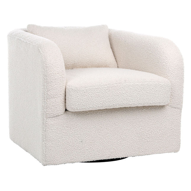 Aires Swivel Chair Natural White | BeBoldFurniture 