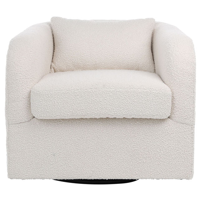 Aires Swivel Chair Natural White | BeBoldFurniture