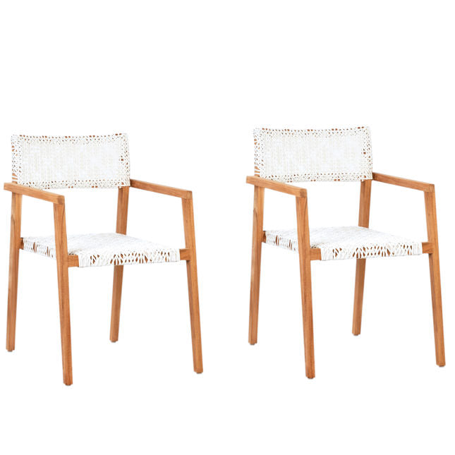 Deeta Outdoor Dining Chair Set Of 2 White  | BeBoldFurniture 