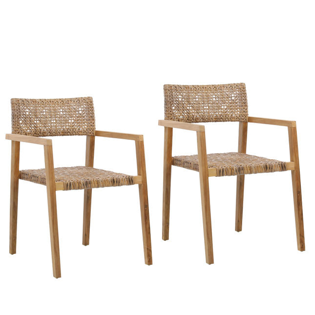Deeta Outdoor Dining Chair Set Of 2 Natural | BeBoldFurniture  