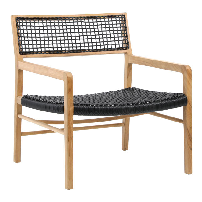 Chloe Outdoor Occasional Chair Black and Natural  | BeBoldFurniture 