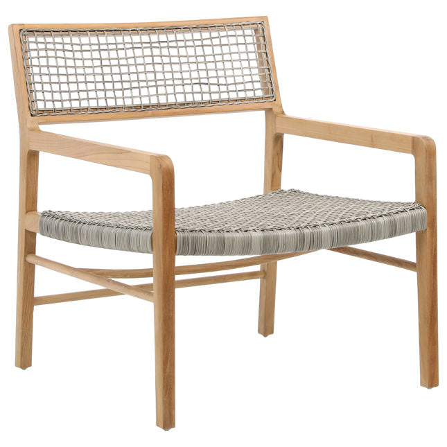 Chloe Outdoor Occasional Chair Light Grey and Natural  | BeBoldFurniture 