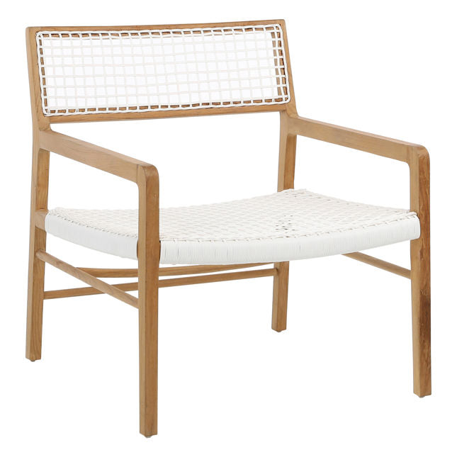 Chloe Outdoor Occasional Chair White and Natural  | BeBoldFurniture 